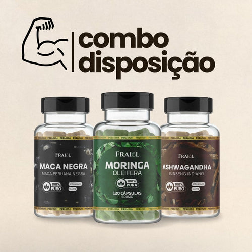 Combo Maca Negra + Ashwagandha + Moringa